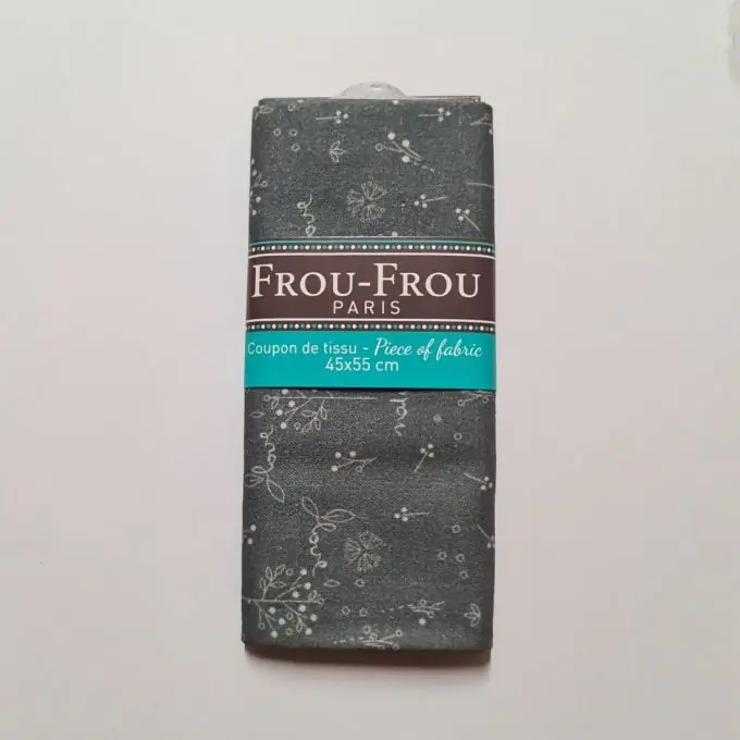 Stoffabschnitt 100% Baumwolle mit Natur-Liebesmuster 45x55cm Anthrazitgrau Super-Preis