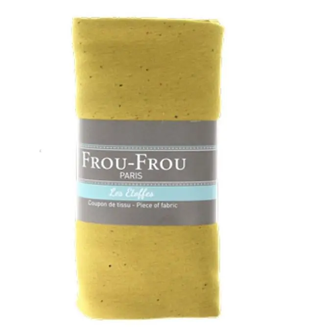 Versand Am Gleichen Tag Grosser StoffAbschnitt mit kleinen Punkten, 150x60cm, Jersey, Senfgelb