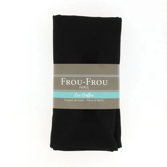 Grosser Abschnitt für einfarbigen Stoff 150x60cm in schwarzem Crêpe Expressversand