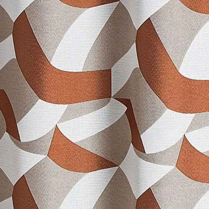 Zertifiziert Jacquard abstrakte Motive braun orange