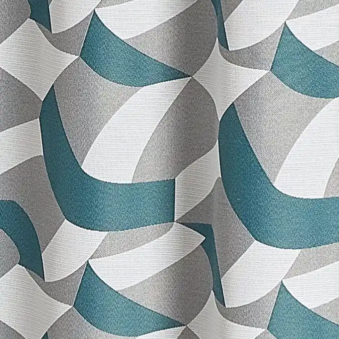 Jacquard abstrakte Motive Petrolblau Geld-Zurück-Garantie