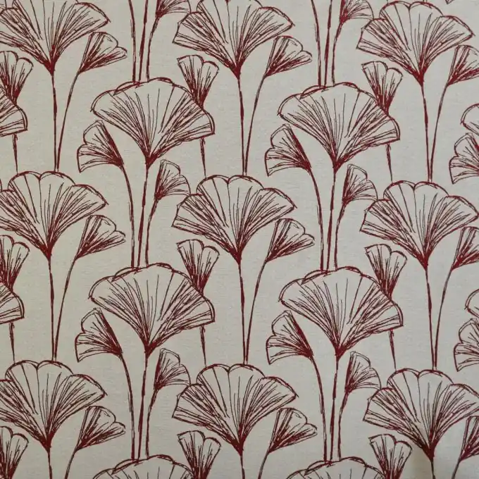 Aktuell Jacquard ecru „Jolis Gengko“ weinrot