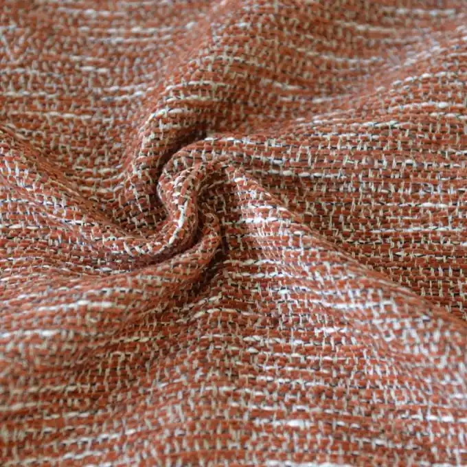 Schneller Versand Jacquard ecru meliert Chenille terrakotta