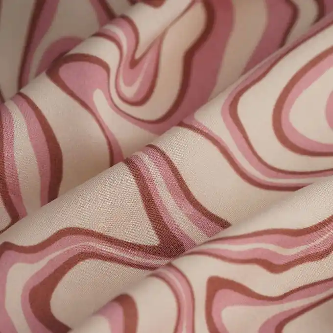 Popeline Viskose Mamor braun beige Handgefertigt