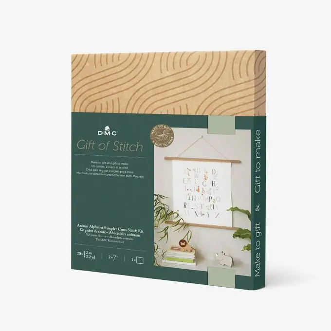 Preiswert Stick-Alphabet mit Waldtiermotiven & Geschenkset