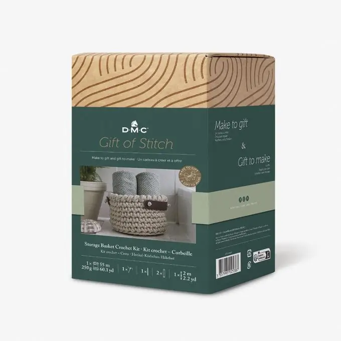 Billig Häkelset für nachhaltigen Korb mit recyceltem Baumwollgarn