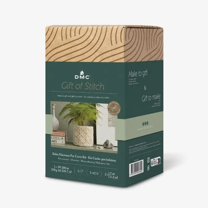 Heute Kaufen Handgefertigter Bohème Blumentopf aus recycelter Baumwolle