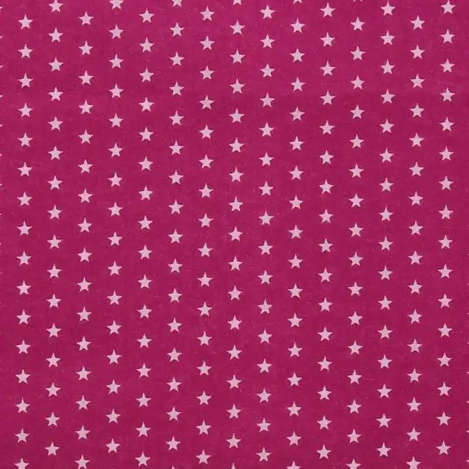Exklusiv Batist Baumwolle Himbeerrot Sterne weiß