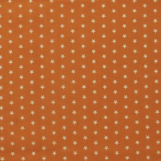 Neu Im Sortiment Batist Baumwolle Mandarine Sterne weiß