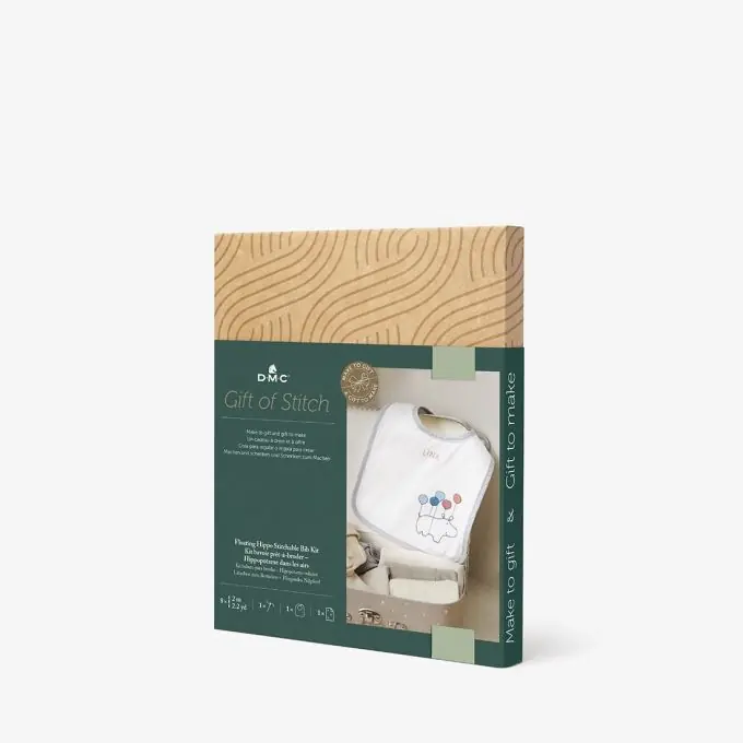 DMC Baby-Lätzchen zum Besticken – Fliegendes Nilpferd Solange Der Vorrat Reicht