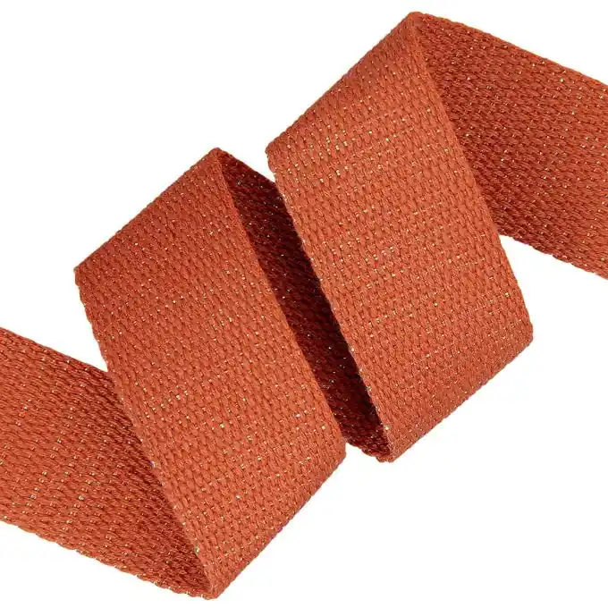 Baumwollgurt mit Goldlurex-Gewebe, 30mm breit Heute Kaufen