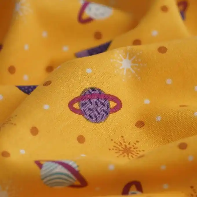 Jersey Baumwolle Planeten senfgelb Garantierte Lieferung