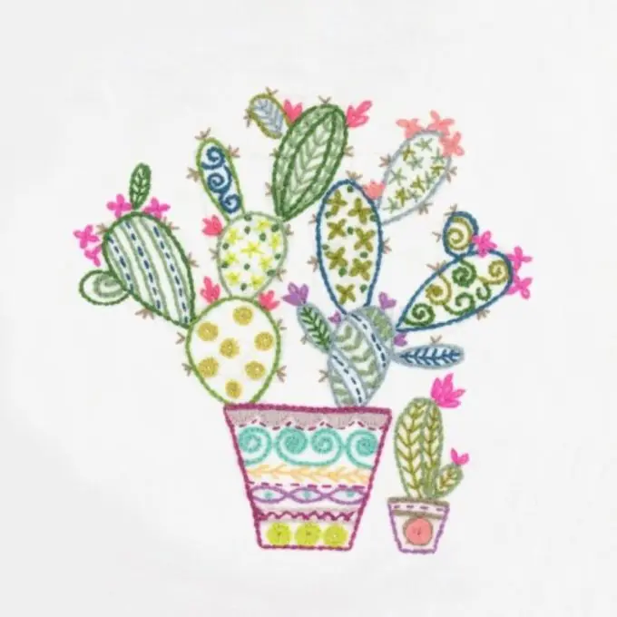 Stickset für Anfänger: Weißer Stoff, DMC-Garne, Technische Blätter Sonderaktion