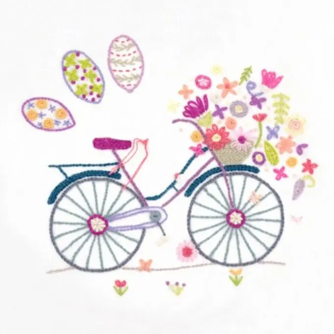 Beliebt Stick-Kit für Anfänger: weißer Stoff, 21×21 cm, inkl. Garne und Anleitung (OEKO-TEX)