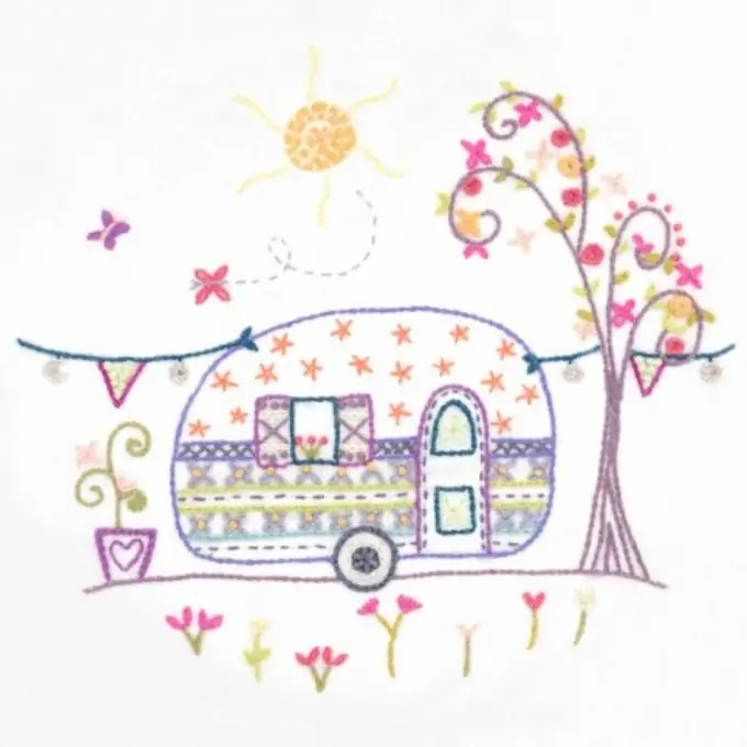 Stickset für Anfänger: Weißer Stoff, DMC-Garne Günstig