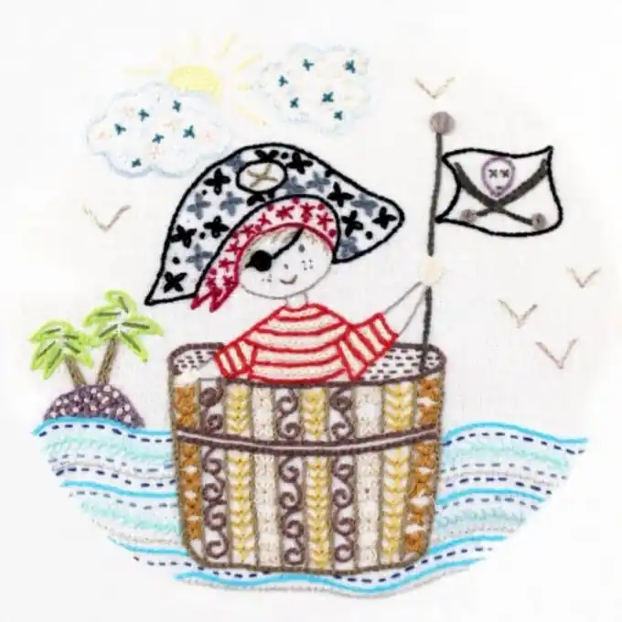 Top-Preis Stick-Set für Anfänger: Weißer Stoff, Garne, Nadeln