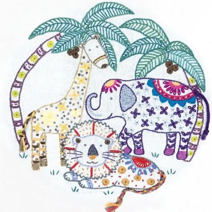 Stick-Kit für Anfänger: weißer Stoff, DMC-Garn, Anleitung Im Trend