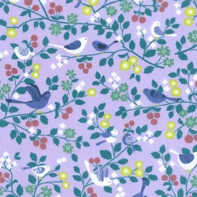 Hochwertig Batist Lavendel Vögel