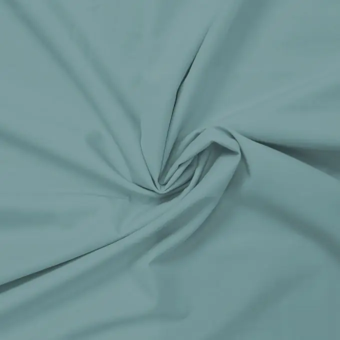 Echt Unifarbener Baumwollstoff Céladon Blau 150cm Breite