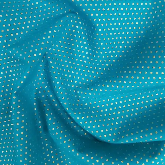 Batist türkis Punkte gold Echt