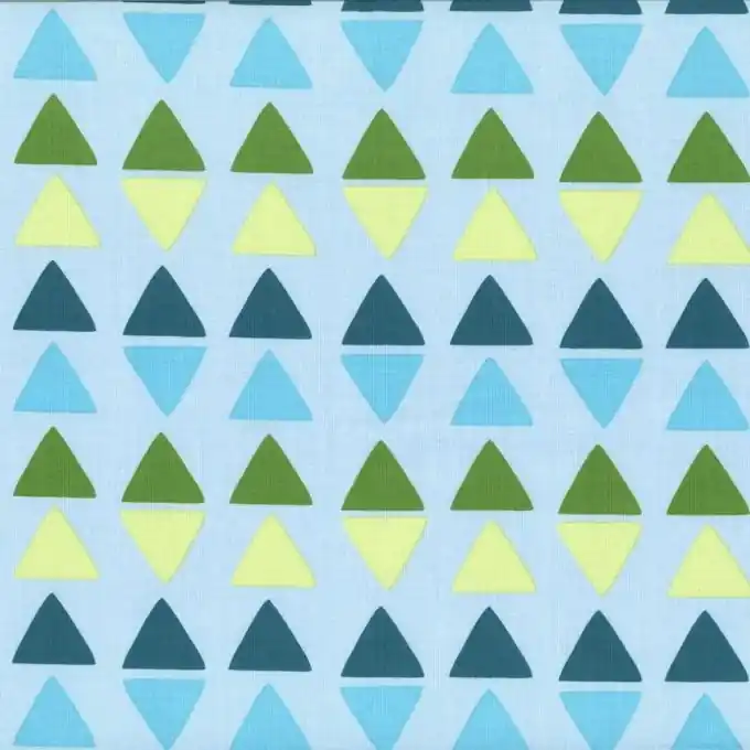 Batist himmelblau Dreiecke gelb blau grün Solange Der Vorrat Reicht