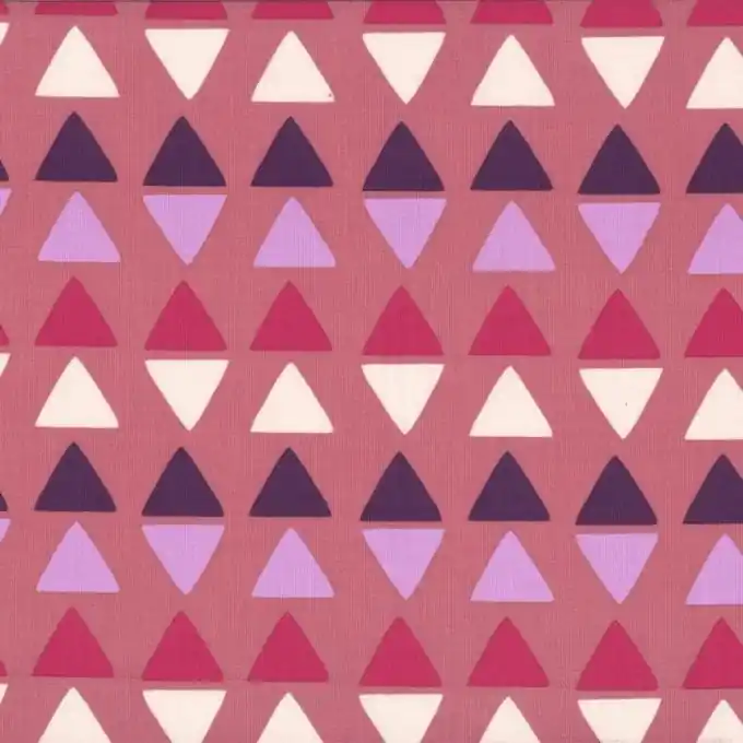 Limited Edition Baumwoll-Voile Stoff Altrosa mit Dreiecken 110cm Breite