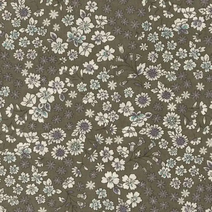 Knallerangebot Baumwollstoff Kaki Wildblumen 110cm Breite – Frou Frou