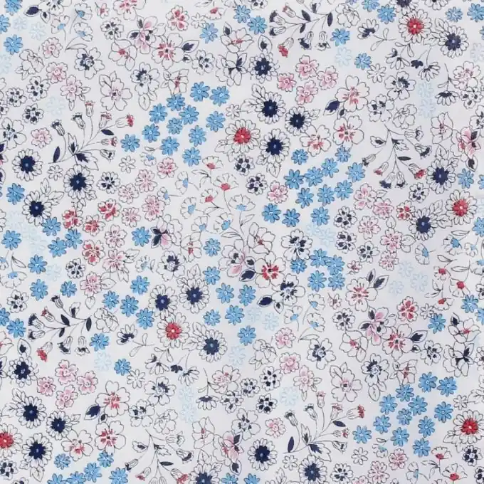 Beliebt Batist Baumwolle Weiß Wildblumen blau Frou Frou