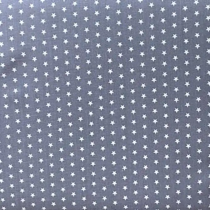 Batist Baumwolle denimblau Sterne weiß Top-Preis