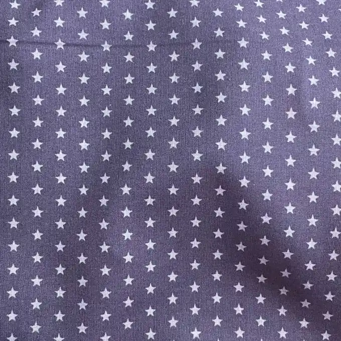Ausverkauf Baumwoll-Voile Stoff Dunkelviolett Sterne 110cm