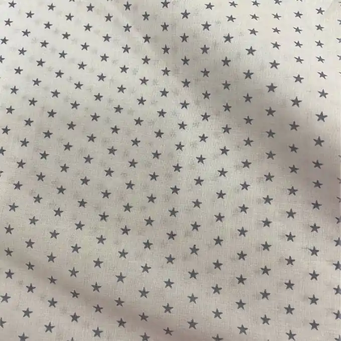 Ausverkauf Batist Baumwolle blau Sterne grau