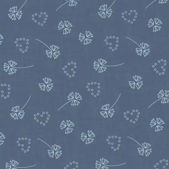 Gleich Bestellen Baumwollvoile Stoff Denimblau Löwenzahn Herz 150 cm