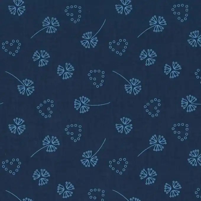 Baumwoll-Voile Stoff Marine mit Pusteblumen 150cm Angebot