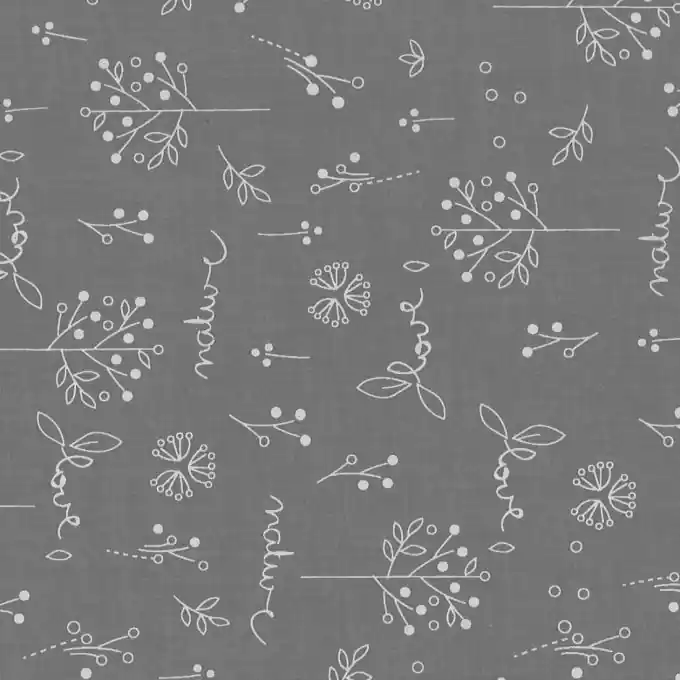 Premium Batist Baumwolle dunkelgrau Love natur