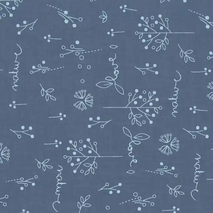 Batist Baumwolle denimblau Love natur Sofort Bestellen