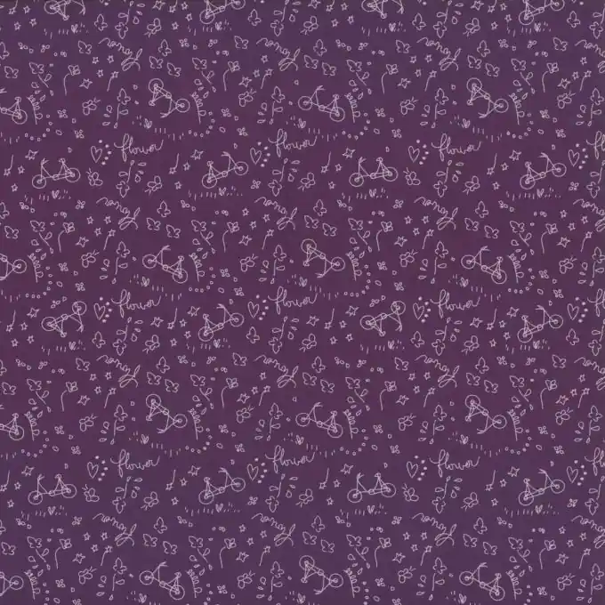 Baumwoll-Voile Stoff Pflaume Rad Blumenmuster 150cm Original