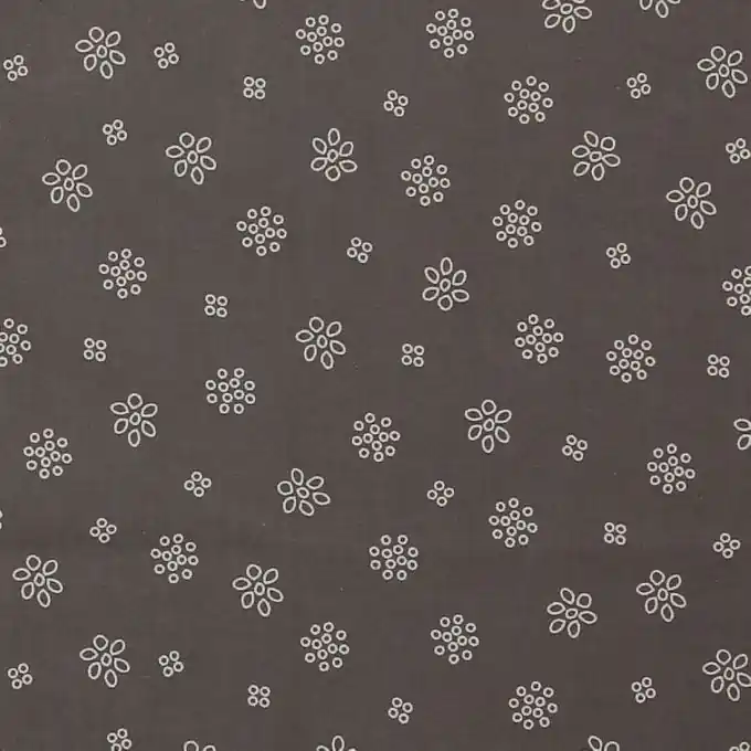 Batist Baumwolle grau Blütenblätter weiß Neu Im Sortiment