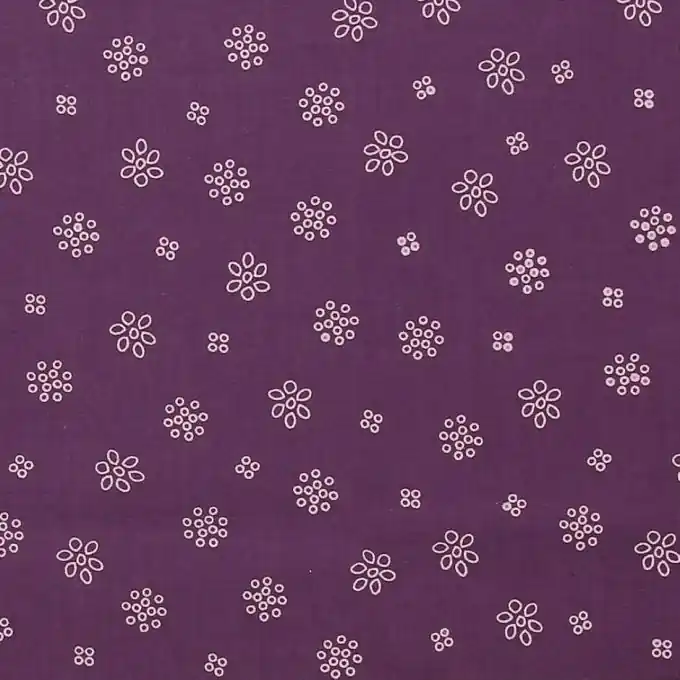 Limited Edition Baumwoll-Voile Stoff Pflaume mit Rosa Rund-Petals 150cm