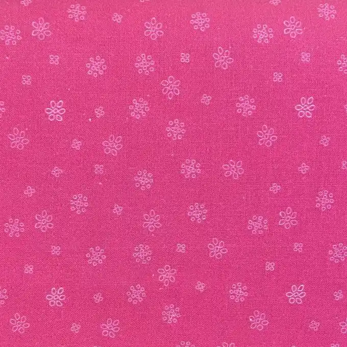 Neue Kollektion Baumwollstoff Fuchsia Weißes Rundblüten Muster 150cm Breit