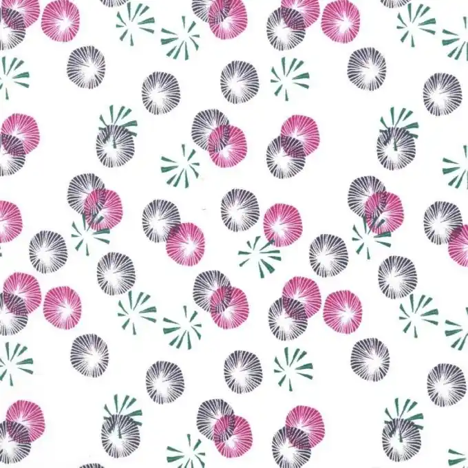 Neu Baumwollstoff Hanabi schwarz violett