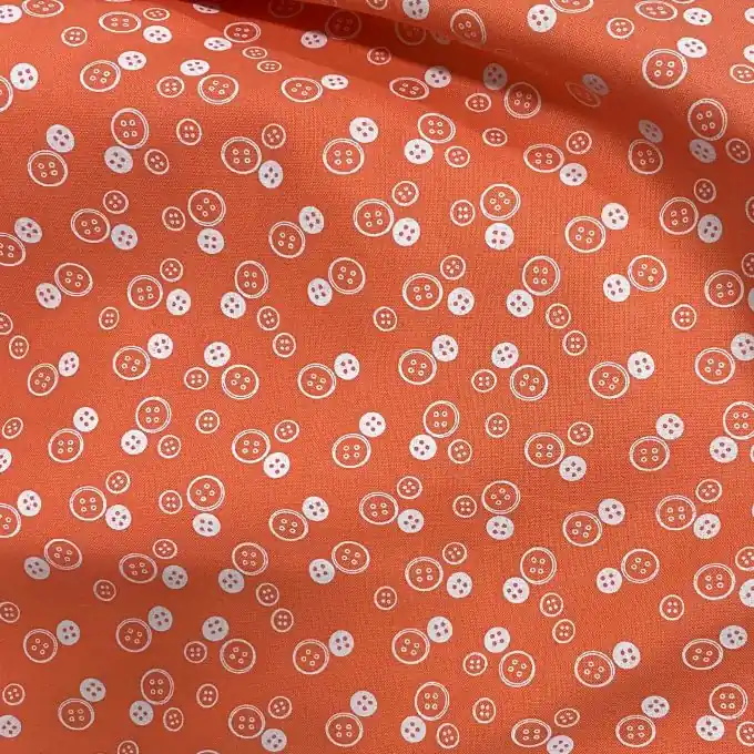 Begrenztes Angebot Baumwollstoff koralle Knopfmotiv