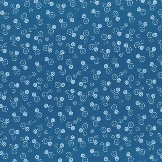 Sonderaktion Baumwollstoff königsblau Knopfmotiv