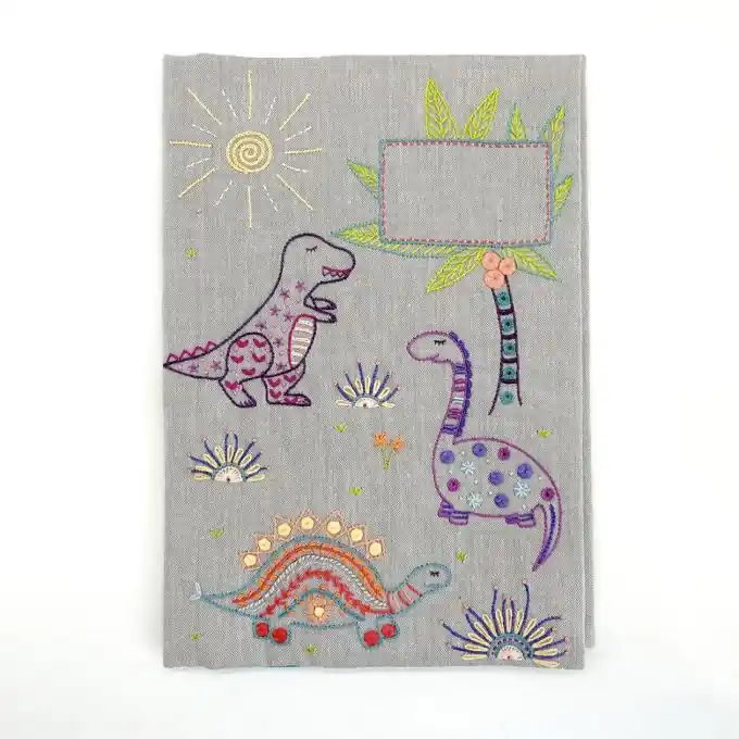 Stick-Set für Anfänger: Grauer Stoff, Stickgarne, Anleitung. Expressversand