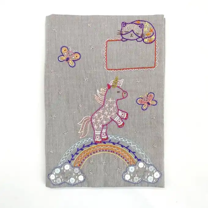 Jetzt Kaufen Stick-Set für Anfänger: Graue Leinwand, DMC-Garne & Anleitung