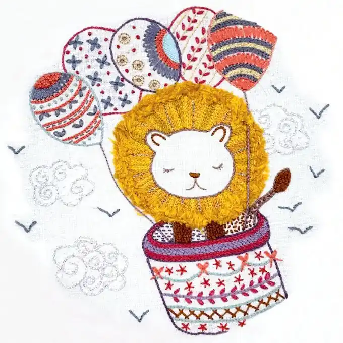 Stick-Set für Anfänger: Weißer Stoff 21x21cm Neue Ware