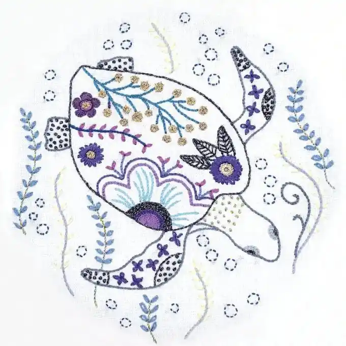 Geld-Zurück-Garantie Stickset für Anfänger: Bedruckter Stoff, Garne & Zubehör