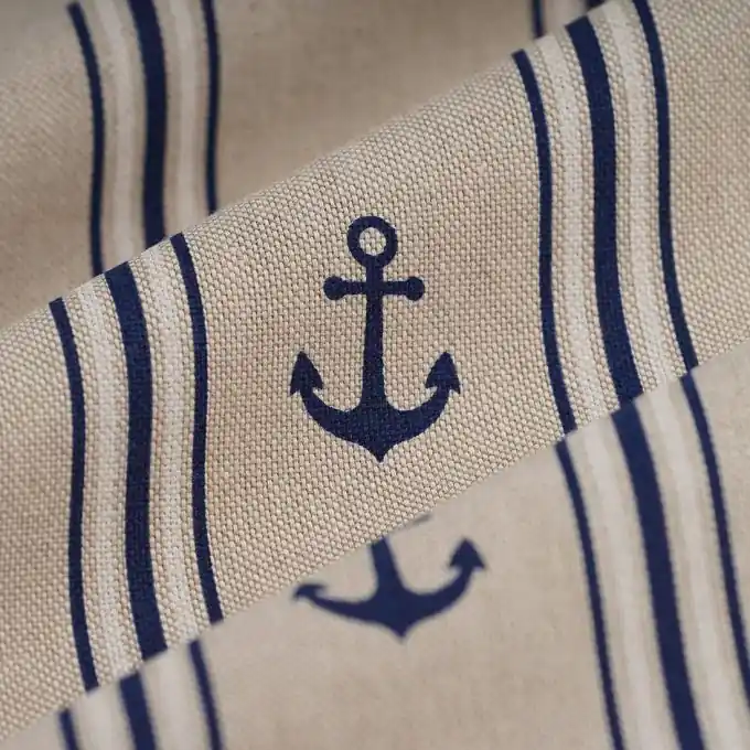 Highlight Stoff Linenlook Anker Streifen