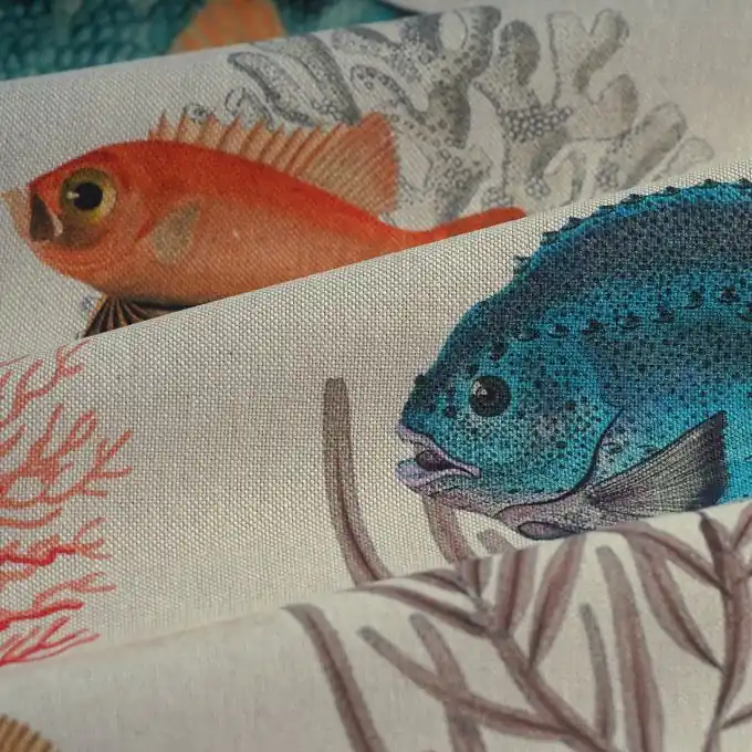 Wochenendangebot Stoff Linenlook Meerestiere