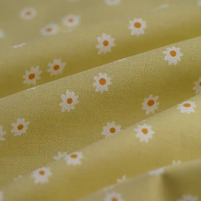 Köperstoff Gänseblümchen gelb Kostenloser Rückversand