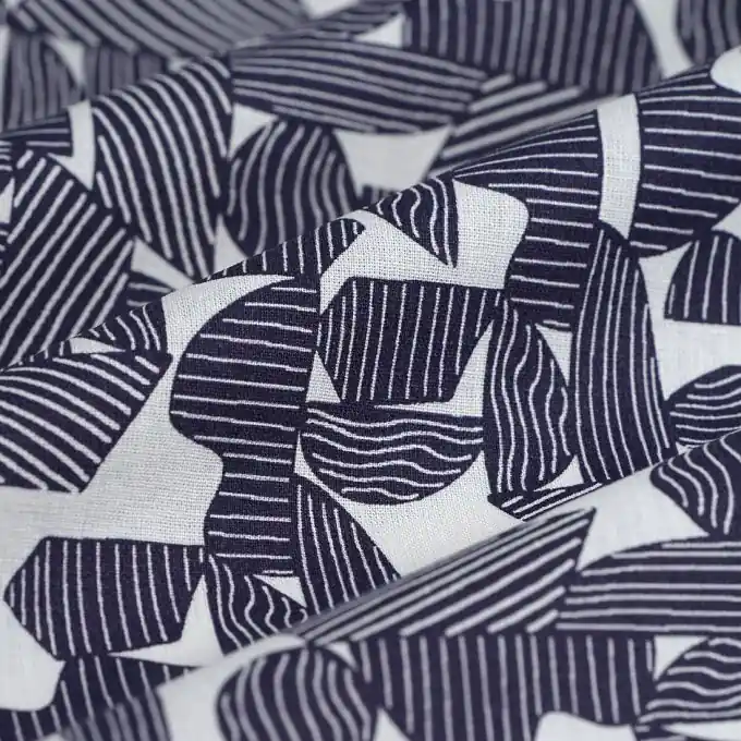 Cretonne Géototem blau Begrenztes Angebot